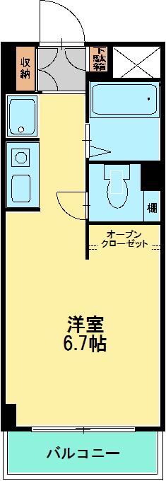 柳町新田ビル(ワンルーム/2階)の間取り写真