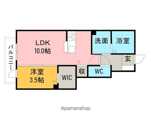 コルネット・ロッソK(1LDK/1階)の間取り写真