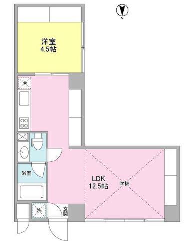 WELL TOWER(1LDK/3階)の間取り写真