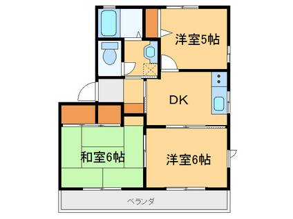 エスぺランサA(3DK/2階)の間取り写真