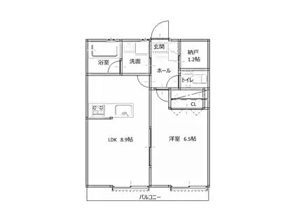 ライトハウス道匠小路(1SLDK/3階)の間取り写真