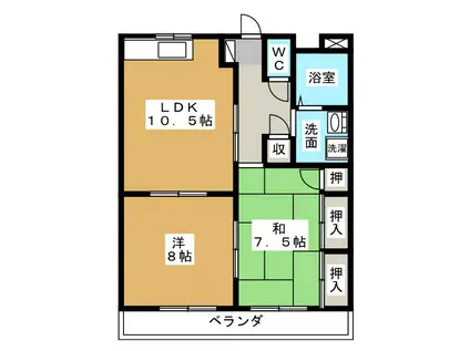 遠州鉄道 遠州小林駅 徒歩30分 3階建 築25年(2LDK/3階)の間取り写真