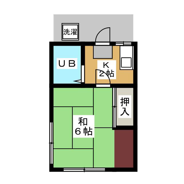 YSコーポ(1K/2階)の間取り写真