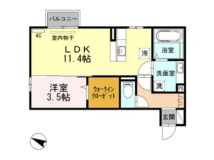 グランコート B102(1LDK/1階)の間取り写真