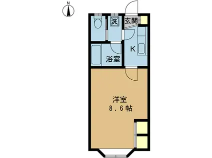 クレセント紫竹山(1K/1階)の間取り写真