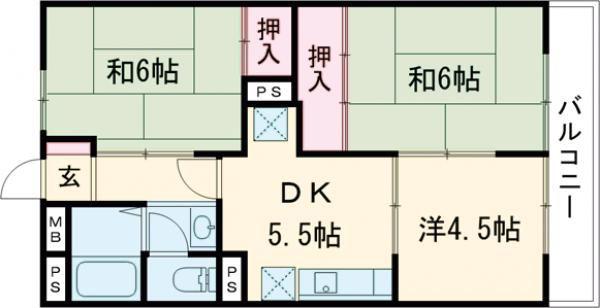 寺田ハイツ(3DK/3階)の間取り写真