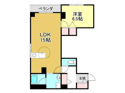 エクセレン滋賀里(1LDK/3階)の間取り写真
