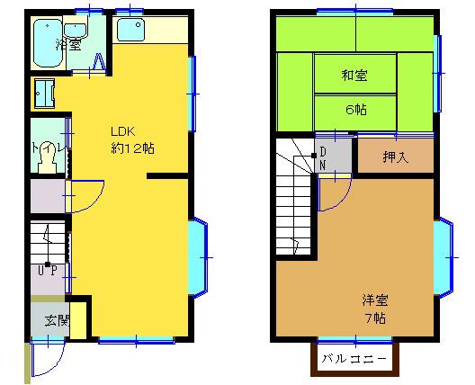 クリスタルコーポ(2LDK/1階)の間取り写真