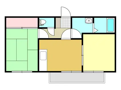 サンビレッジ・トライアングルパークC(2DK/2階)の間取り写真