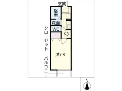 シェノワ(1K/2階)の間取り写真