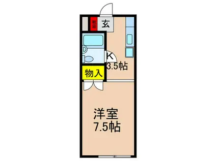 ノースキャッスル(1K/1階)の間取り写真