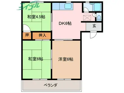 コーポ上久保(3DK/2階)の間取り写真