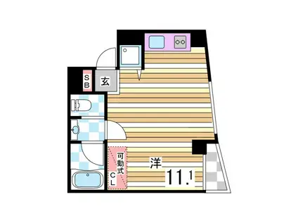 セルフィーユ三宮(1K/5階)の間取り写真