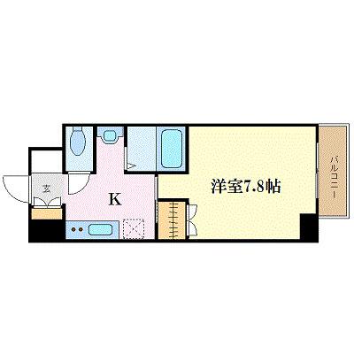 シンメイロード(1K/4階)の間取り写真