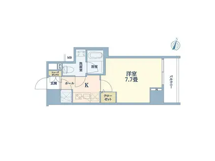 GALICIA中野弥生町(1K/11階)の間取り写真