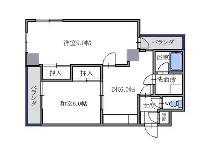 メゾン・デ・ドーレ金沢(2DK/4階)の間取り写真