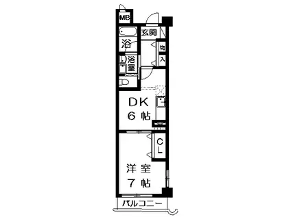 エルグランデオズ(1DK/3階)の間取り写真