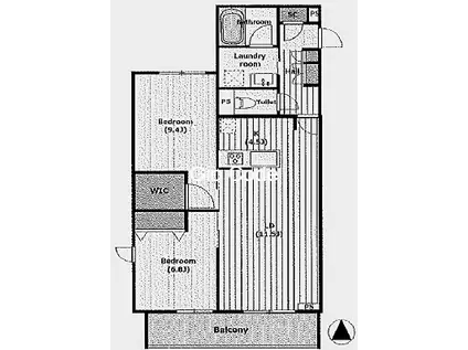 MAISON LUXE(2LDK/1階)の間取り写真
