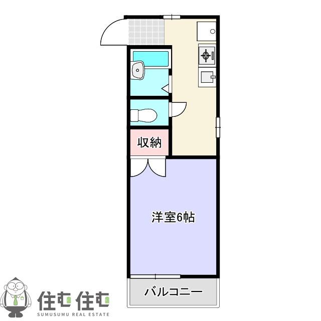 シャンテ逢和(ワンルーム/2階)の間取り写真