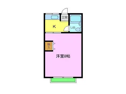 ハウスワイゼン(1K/2階)の間取り写真