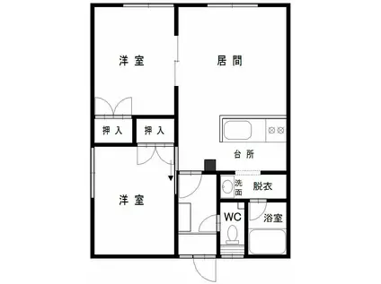 コーポレーションライフNO.1(2LDK/2階)の間取り写真