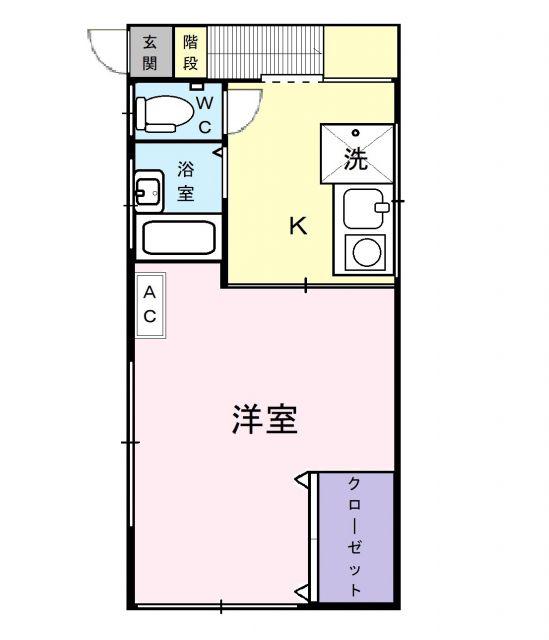 ハイツ大内(1K/2階)の間取り写真