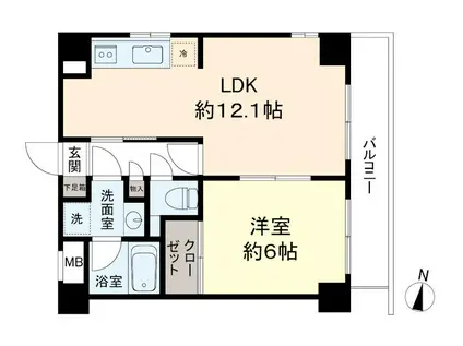 めじろ台駅前パレス(1LDK/2階)の間取り写真