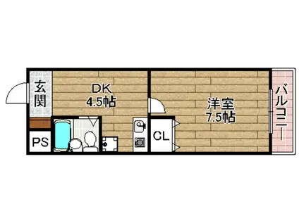 ルピナス一番館(1K/3階)の間取り写真