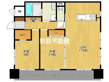 AZUR日吉町(2LDK/4階)の間取り写真