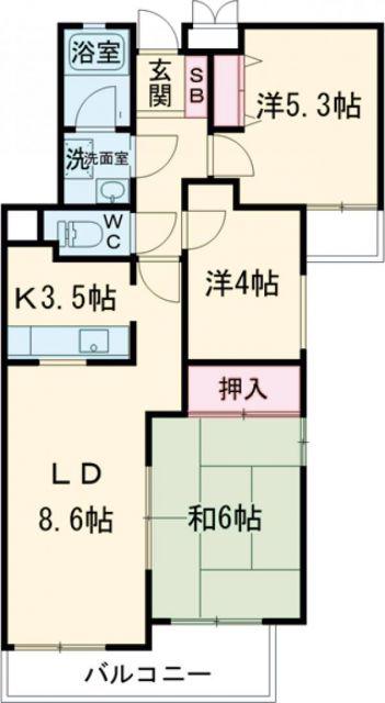 パーク・ノヴァあやめ池(3LDK/3階)の間取り写真