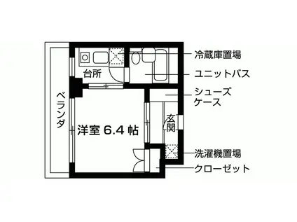 NASICフローラコート世田谷(ワンルーム/3階)の間取り写真