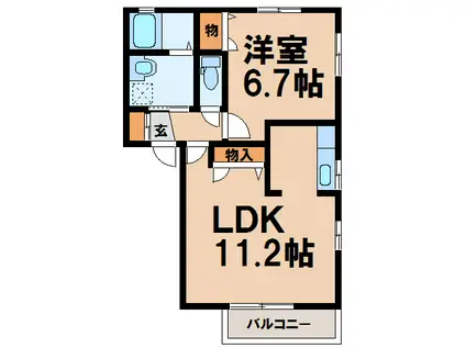 シャトーYOKOTA(1LDK/2階)の間取り写真
