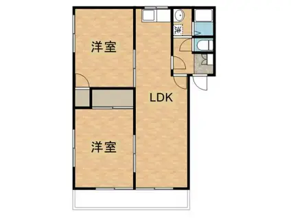 ドミール90(2LDK/1階)の間取り写真