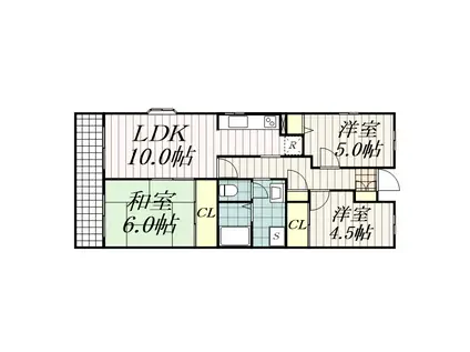 アンリベールⅡ(3LDK/3階)の間取り写真