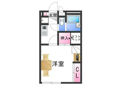 レオパレスタウンコート北田辺(1K/3階)の間取り写真