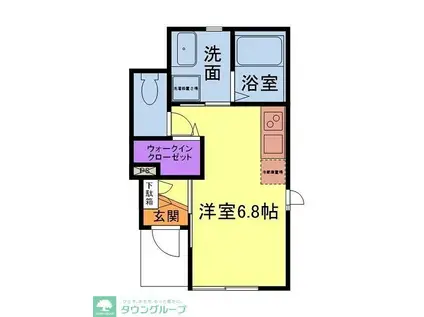 グランヒル湘南台(ワンルーム/1階)の間取り写真