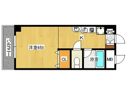 ラポール小町(1K/9階)の間取り写真