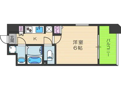 アドバンス西梅田グルーブ(1K/8階)の間取り写真