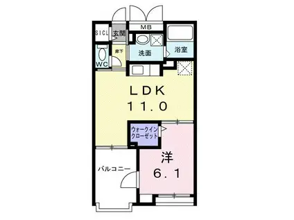グレース(1LDK/3階)の間取り写真