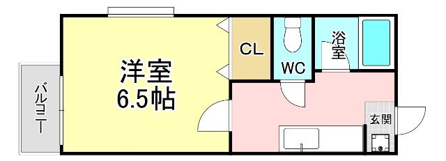 プロスパー守恒(1K/1階)の間取り写真
