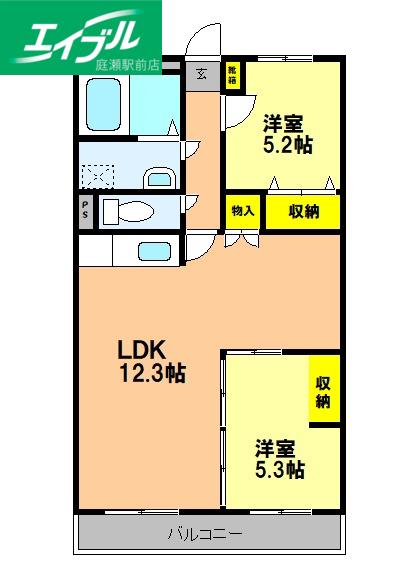 アンティム(3LDK/3階)の間取り写真