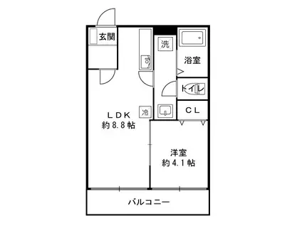 フォレスト・ブリーズ(1LDK/1階)の間取り写真