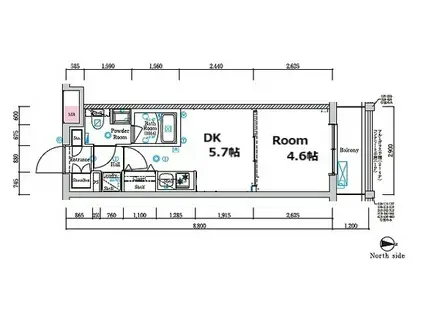ラフィスタ鷺ノ宮(1DK/4階)の間取り写真
