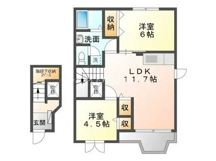 マリーソレイユ(2LDK/2階)の間取り写真