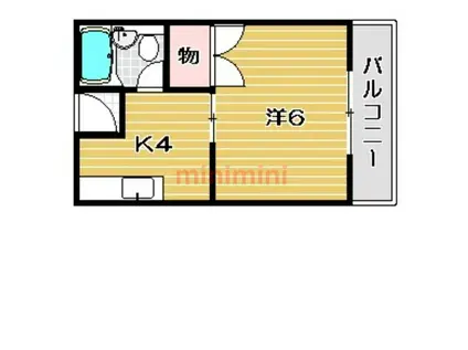 ピットイン稲葉(1K/1階)の間取り写真