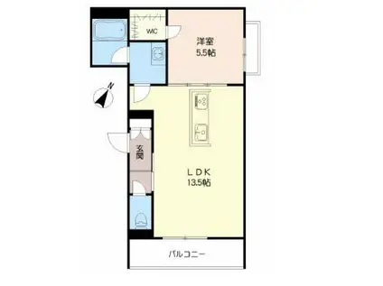 べレオ水前寺(1LDK/2階)の間取り写真