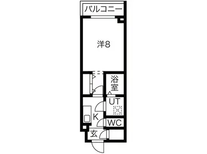 ルネサンスコート世田谷若林(1K/3階)の間取り写真