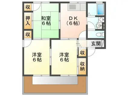 セジュール今斉A棟(3DK/1階)の間取り写真