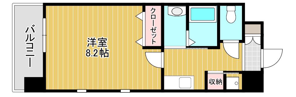 レジデンシャルHHA DAIMON(1K/5階)の間取り写真