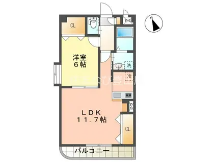 ビクトリア浄水(1LDK/5階)の間取り写真